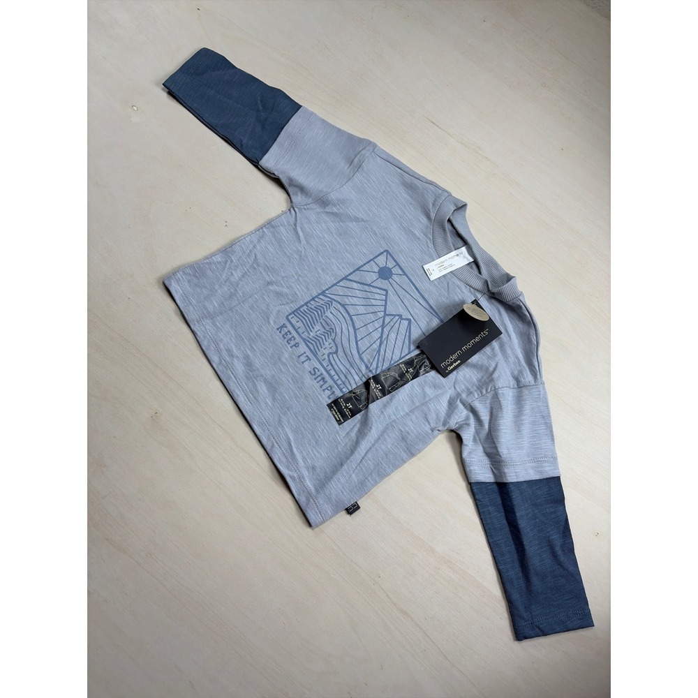Modern Moments by Gerber Toddler Boys 2TOrganic Cotton Mountain Graphic Tee Blue